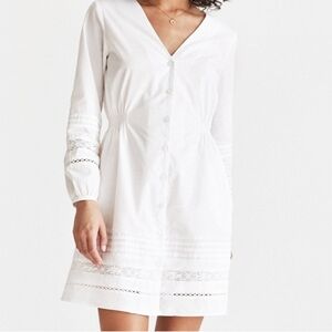 VETTA Capsule Reversible Long Sleeve Lace Dress White XS NWT